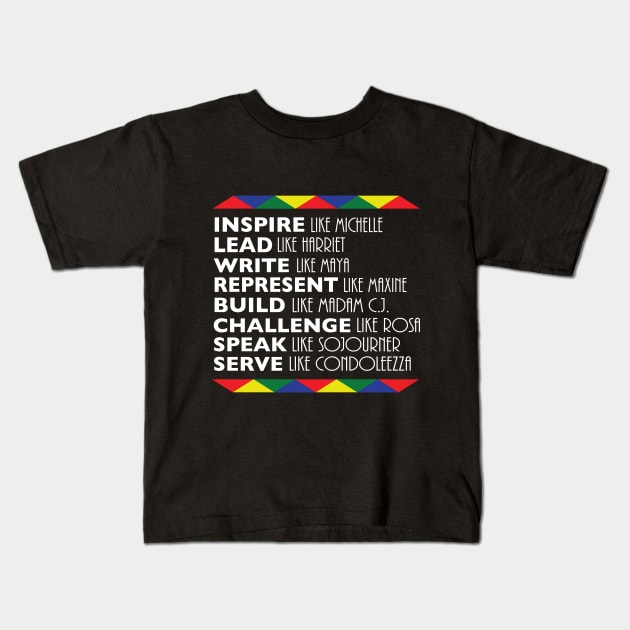 Black History Month Inspire Like Michelle Obama Kids T-Shirt by blackartmattersshop